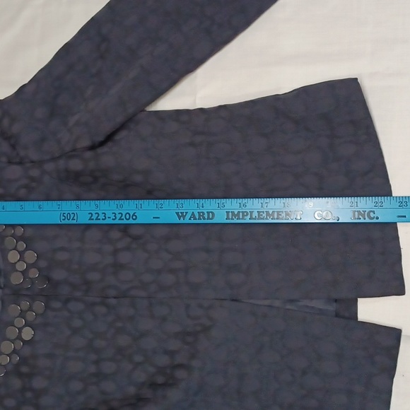 Dana  Buckman Navy Embellished Jacket with Navy‎ Circles Size 6 - Picture 9 of 12